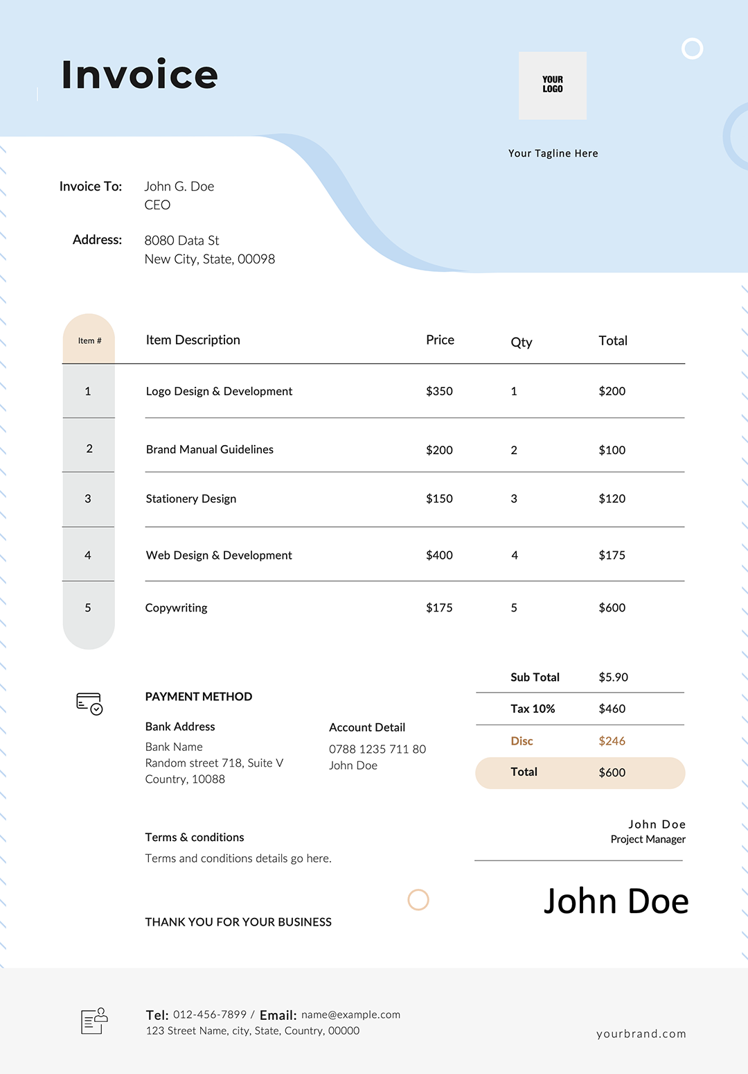 Invoice - Light Rounded Preview